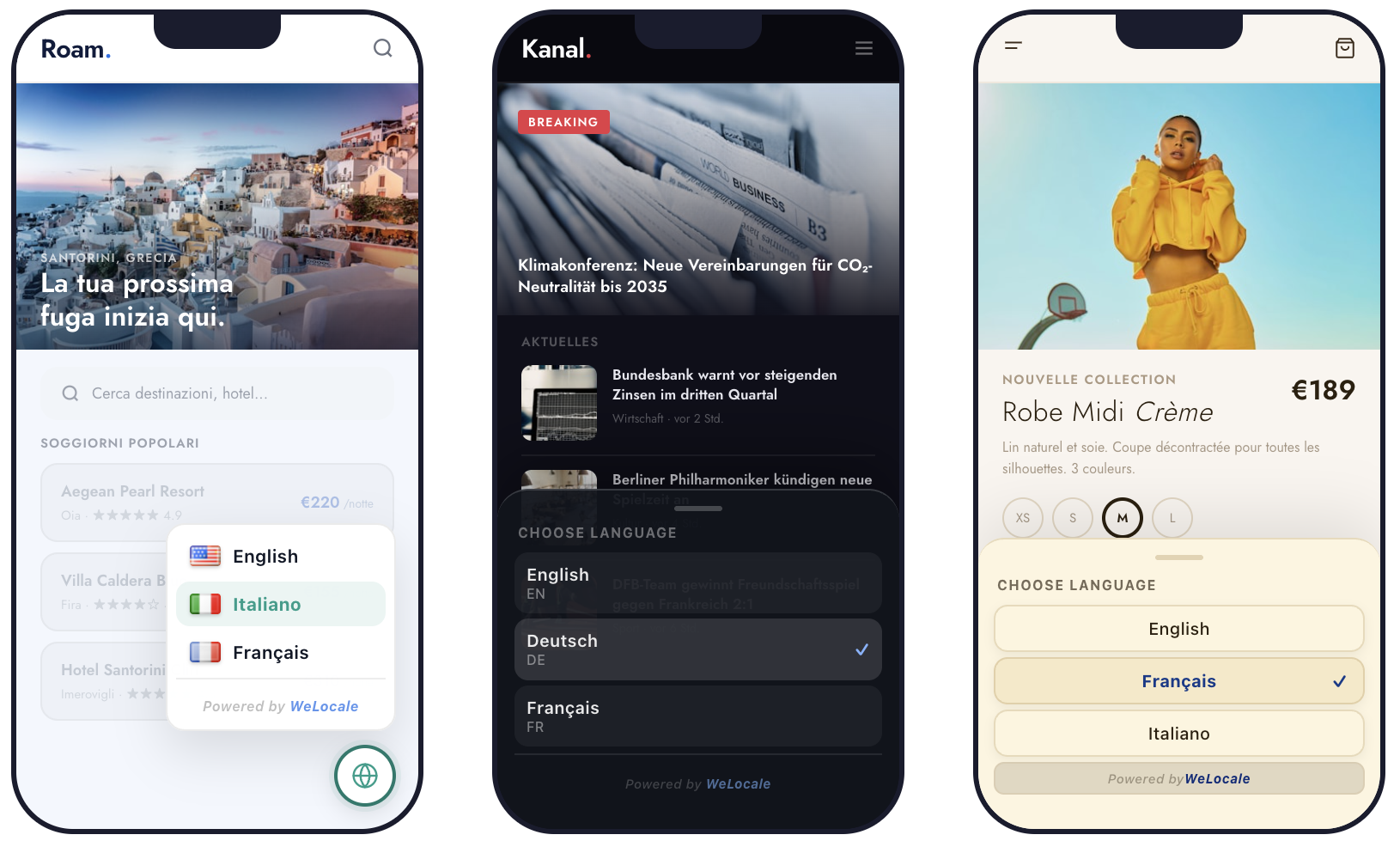 WeLocale language switcher mobile variants