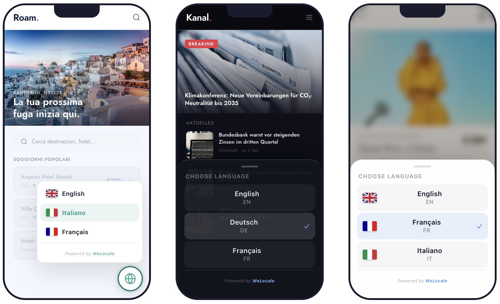 WeLocale language switcher mobile variants